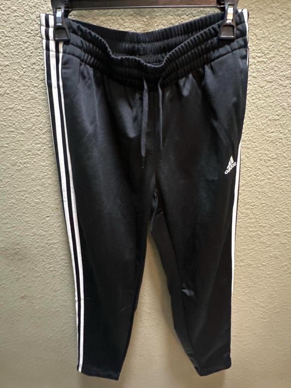 adidas Black Track Joggers with White Side Stripes